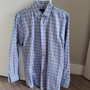 Hugo Boss Checkered blue dress shirt